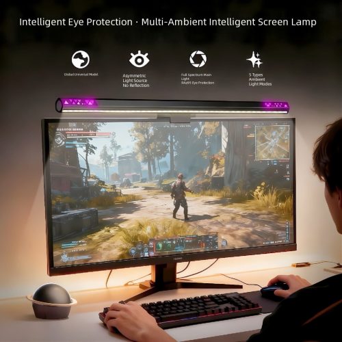 Smart Eye-Care Screen Light Bar - Full Spectrum LED Monitor Lamp with RGB Ambient Lighting
